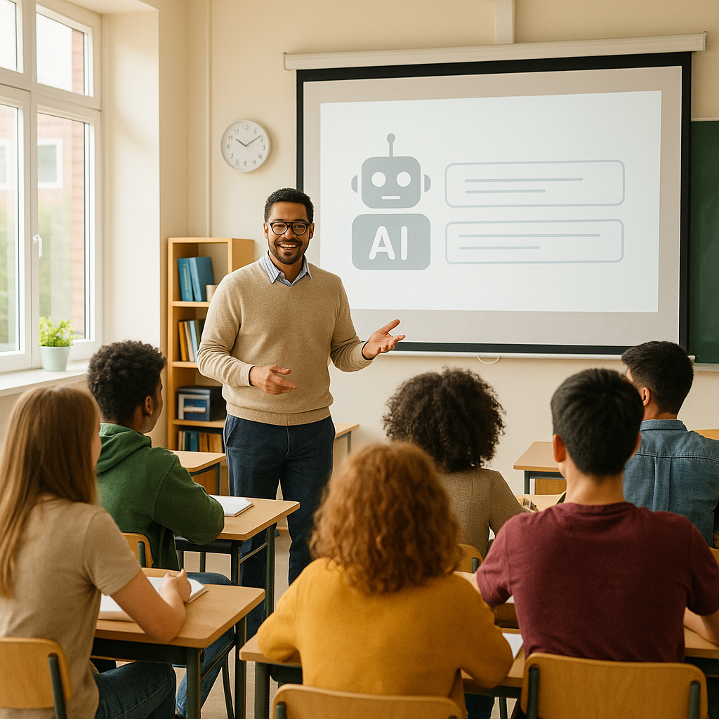 AI tools integrated in a modern K-12 classroom